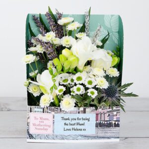 Mother’s Day Flowers with White Lisianthus, Berry Jewels, Aromatic Rosemary and Ornithogalum