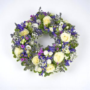 Purple and White Wreath