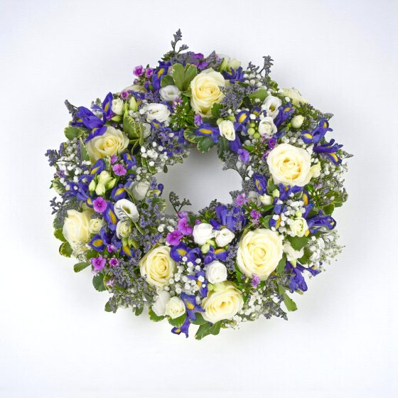 Purple and White Wreath